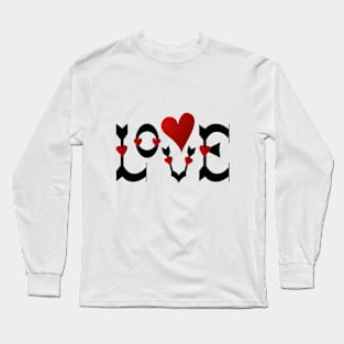 Lettering text Love with hìred heart. Long Sleeve T-Shirt